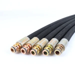 Wear Resistant High Pressure Hydraulic Rubber Hose Assembly With Fittings For Rock Drill Machine Coal Mine Safety Tools