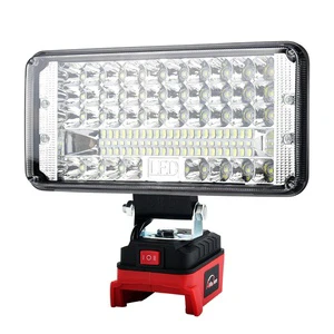 Cordless LED Work Light 90W 2 USB Flood Light With Dual Switch 7inch Battery Light for Garage Camping