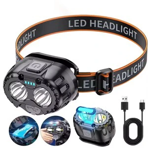 Powerful LED Headlamp Waterproof Sensor Headlamp Fishing Camping USB Head Flashlight Torch Headlights Front Lantern Lantern