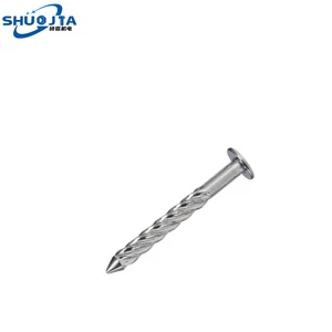 GB/T27704.3 Ribbed Flat-head Spiral Shank Nail Grade A2-70 Diameter 3.7mm Point 7.6mm Shuojia