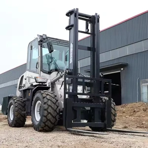 Top Grade 3.5 Ton 4WD Diesel Forklift Hydraulic Off Road Warehouse Fork Lift Truck CE