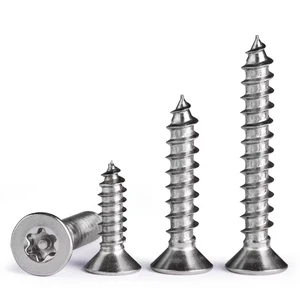 Plastic Screws Stainless Steel Flat Head Torx Self Tapping Screw Anti-theft Countersunk M3-M6 Screws with Pin