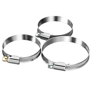 Stainless Steel Worm Drive Hose Clamp Adjustable Pipe Tube Hose Clip for Water Gas Pipe Connection