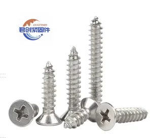 304 Stainless Steel Self Tapping Screws Natural Countersunk Head Self Tapping Screws M3 Cross Slot
