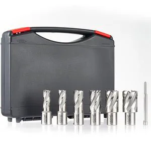 6-Piece Annular Cutter Set - M2 HSS Magnetic Drill Bits Kit for Hard Steel, 1