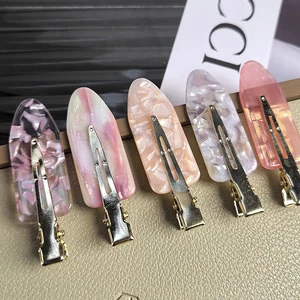 Fashion No Crease Hair Clips No Bend Traceless Hair Styling Wake Shape Makeup Clips Pretty Black White Hair Clips
