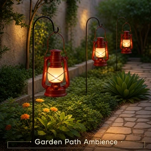 WALLSKY Red Vintage Lanterns Eco-Friendly Plastic Birthday Christmas Home Decoration Remote Control Flameless Flickering LED