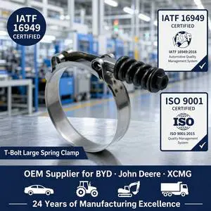 Heavy Duty T-Bolt Spring Clamp for Oil and Gas Drilling Equipment Hose Support