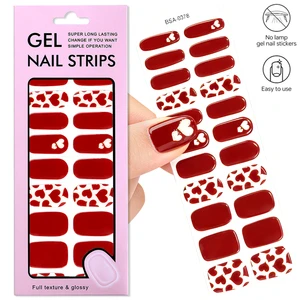 Salon Quality Easy Application Ombre NO UV Lamp Semi Cured Gel Polish Nail Strips UV Free Gel Nail Stickers Gel Nail Wraps