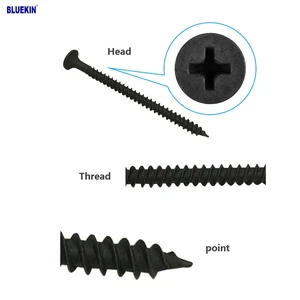 Wholesale Black Phosphatic Gypsum Galvanized Collated Drywall Screw