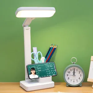 Multifunction Eye Protection White USB Led Desk Lamp Rechargeable Touch Control Standup Study Reading Desk Lamp