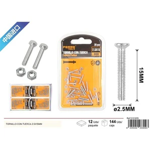 Screw with nut 2.5x15mm - Hardware accessories
