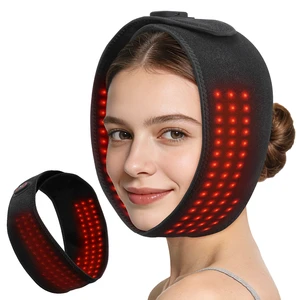 Wireless 660nm Red Light Therapy Hot Compress Facial Massager Belt Electric Chin Heated Pad For TMJ Relief Wisdom Teeth Recovery