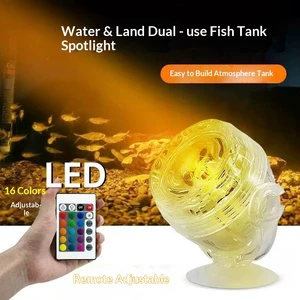 Remote RGB Color Changing USB LED Aquarium Spot Light Fish Tank Submersible Waterproof Night Light for Aquascape