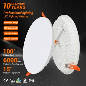 Commercial Household 9w 12w 18w 24w 36w Ceiling Recessed Down Light SMD Round Led Frameless Downlight