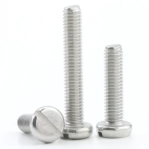 100pcs/bag 304 Stainless Steel Metric Slotted Pan Round Head Machine Screws M1.6 M2 M2.5 M3 M4 M5 M6 GB67