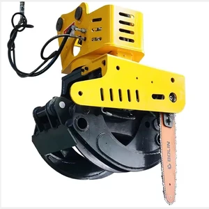 Mannick Gasoline and Electric-Powered Hydraulic Log Grapple Saw with Engine and Chainsaw for 6-10t Excavators 1 Year Warranty