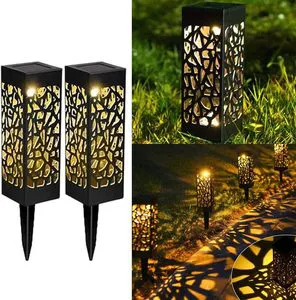 Outdoor Solar Powered IP65 LED Waterproof Garden Lantern Lights Wall Mount Pathway Lights for Patio Yard