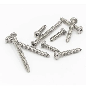 Various Size M4 Stainless Steel Screw M1.2 M1.4 M1.7 M2 M2.3 M2.6 M3 M3.5 M4.2 M5 M6 Round Phillips Pan Head Self Tapping Screws