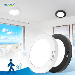 Black LED Ceiling Light 7Inch 12W 5CCT Motion Sensor Indoor Low Profile Sensor Light For Stairs Closet Basement Garage Pantry