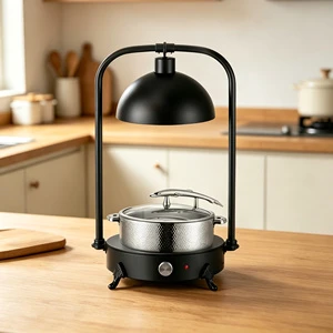 Electric Stainless Steel Food Light Catering Lamp for Heat Food Commercial Chafing Dish with Lamp for Hotel Restaurant