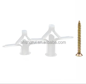 Plaster Board Plastic Wall Plug Expansion Anchor Screws Butterfly Drywall Anchor