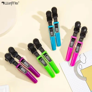 Wanmei Cheap Custom Barber Plastic Hairdressing crocodile Barber Duck Beak alligator Clips for Hair Salon Alligator Clips