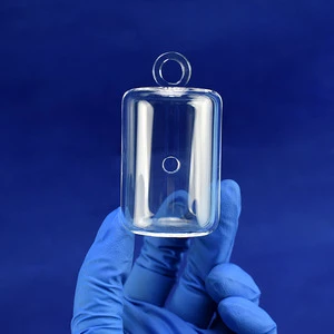 High Purity SiO2 Fused Quartz Hanging Reaction Cup | Heat Resistant Lab Sampling Dipping Cup Handle | Customizable Sizes