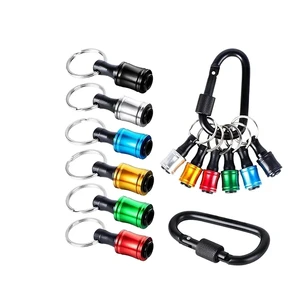 Customer Product 6pcs 1/4 Inch Aluminum Quick Release Drill Bits Holder Extension Bar Keychain Hex Shank Bit Holder