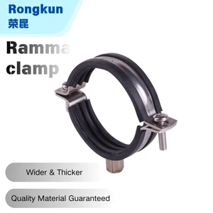 Stainless Steel Pipe Clamp Heavy Duty Pipe Clamp EPDM Rubber Lining For Water Pipe, Wall Mounted Hanger OEM Custom Metric Size