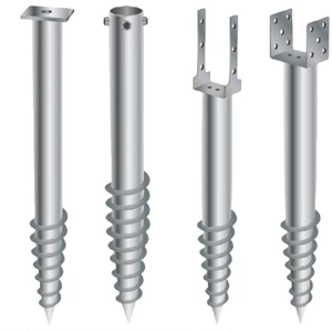 Galvanized Adjustable Pile Foundation Anchor Screws Anchors Post Helical Earth Flange Solar Ground Screw For Solar Mounting