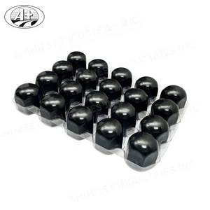 Blister Pack of 20pcs 17mm Steel Nut Cover Electro-coating in Black