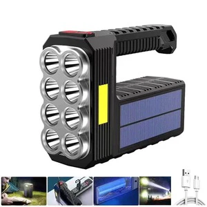 W5117 8 LED Lantern Torch Outdoor Portable Searchlight Rechargeable Spotlight Flashlight With Cob Side Light
