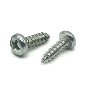 Pan Head Tapping Screw 16mm Wood Cross Self-tapping Screw Phillips Full Thread Stainless Steel Self Tapping Screws
