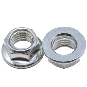 M8-M16 Zinc Plated Hexagonal Flange Lock Nut Fine Thread Anti-Slip Anti-Loosening Class 4/6/8/10 Forged