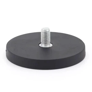 Dia.53.8mm 20kg Pull Force Waterproof Rubber Coated Magnet Base With 1/4