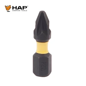 Pozi Impact Bits 25MM Screwdriver Bits Multipurpose Hand Repair Tools PZ2 Drill Bit With Yellow Color Ring