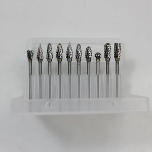 10 Piece Tungsten Carbide Cutter Rotary Burr Drill Bit Set for Metalworking Wood Carving