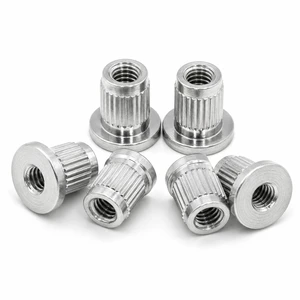 Custom Step Knurled Nuts Precision CNC Machined Shoulder Nuts with Press Fit Design for Anti Loosening Applications