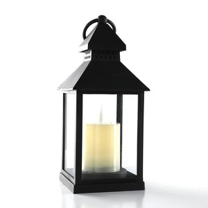 Fine Quality Black Metal Candle Lantern Indoor Outdoor Hanging Decorative Hurricane Lamp For Home Garden Decoration On Sale