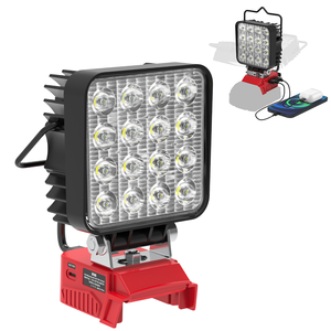 Factory Price 18V Cordless LED Work Light 48W 4800lm IP65 Waterproof 120 Adjustable Angle Lithium Battery Workshop Use