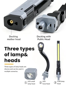 Portable LED Workshop Work Light 200LM with UV/Red Light 1200mAh Lithium Battery Rechargeable Type-C ABS+PC Material