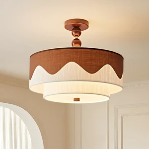 Sculptural Wood Neo-Song Style Indoor Apartment Living Rooms Art Studios Exhibition Hall Rice Paper Fabric Wood Ceiling Lamp