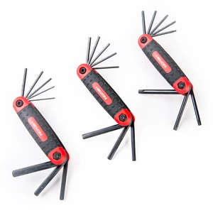 Custom All Kind of Multi Bicycle Repair Hand Tool Kit Black Finish Folding Locking Star Torx Allen Hexagon Hex Key Wrench Set