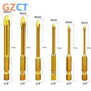 Multi-Function Carbide Tip Triangle Drill Bits Hex Shank for Concrete Cement Glass & Ceramic Tile