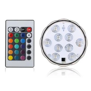 10-LED Submersible Disc Aquarium Light with Remote Control in Multiple Colors