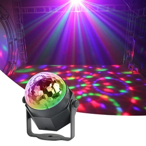 Popular 3W LED Bulbs Crystal Ball Car USB Sound Control Active Home Party Disco Bar Music Rhythm DJ Light Dancing Lamp