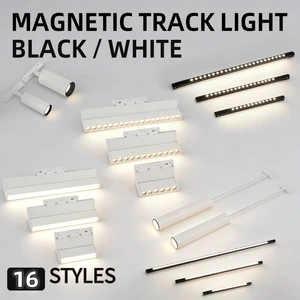 White Ultra Thin Slim Modern DC48V Aluminum Magnetic Track Light System with High CRI 92 for Ceiling Use