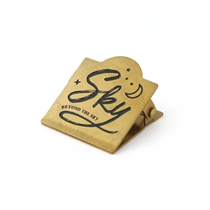 Custom Shaped Binder Clamp Retro Metal Ledger Board Vintage Brass Storage Clip Postcard 40x44x21mm Thickness 0.8/1mm