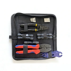PV MC 4 Wire Strapping Pliers Set - Includes Wrench And Connector Terminal - Solar Cable Wiring Tool Combo Pack